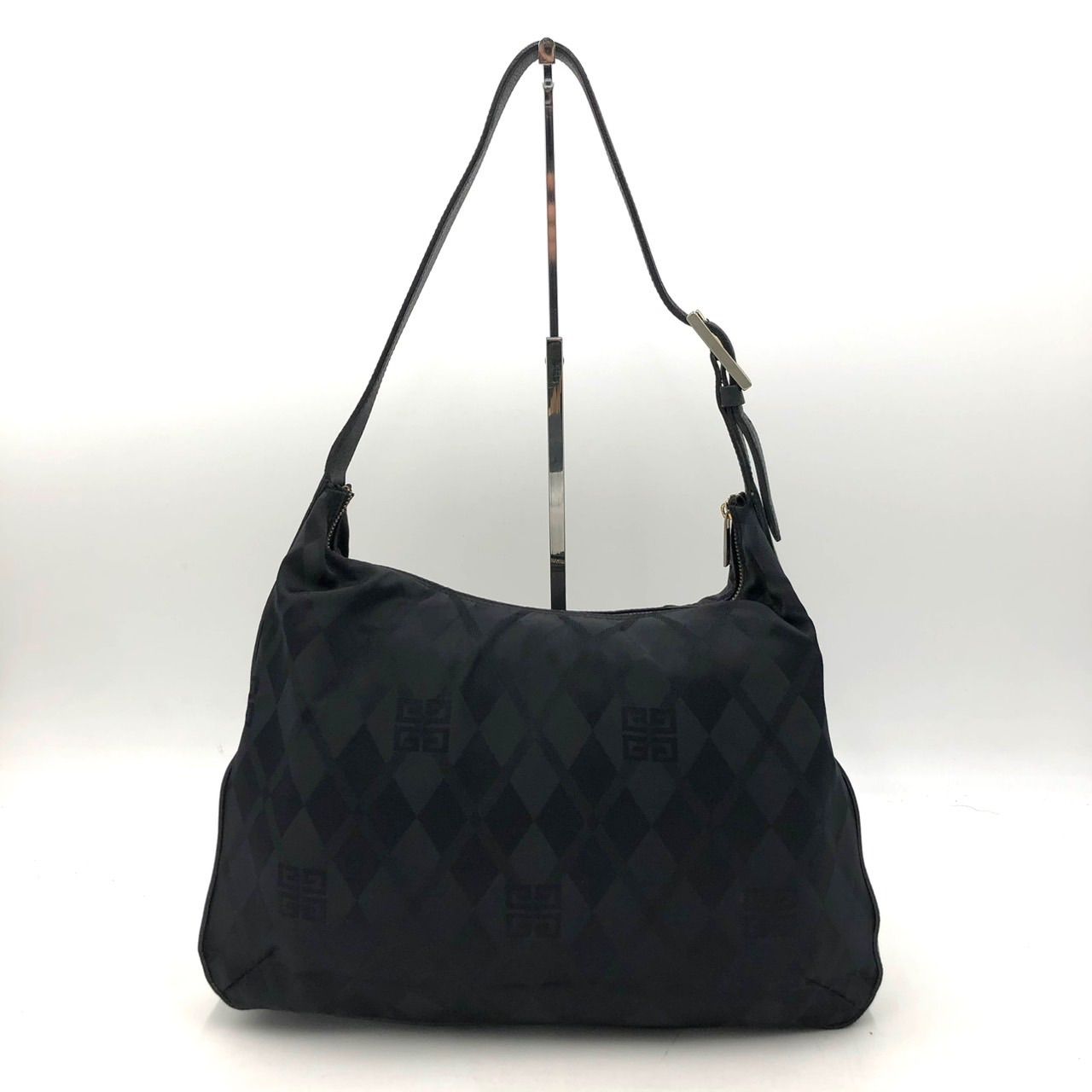 ジバンシィ GIVENCHY ワンショルダーバッグ 黒 ナイロン レザー 鞄 