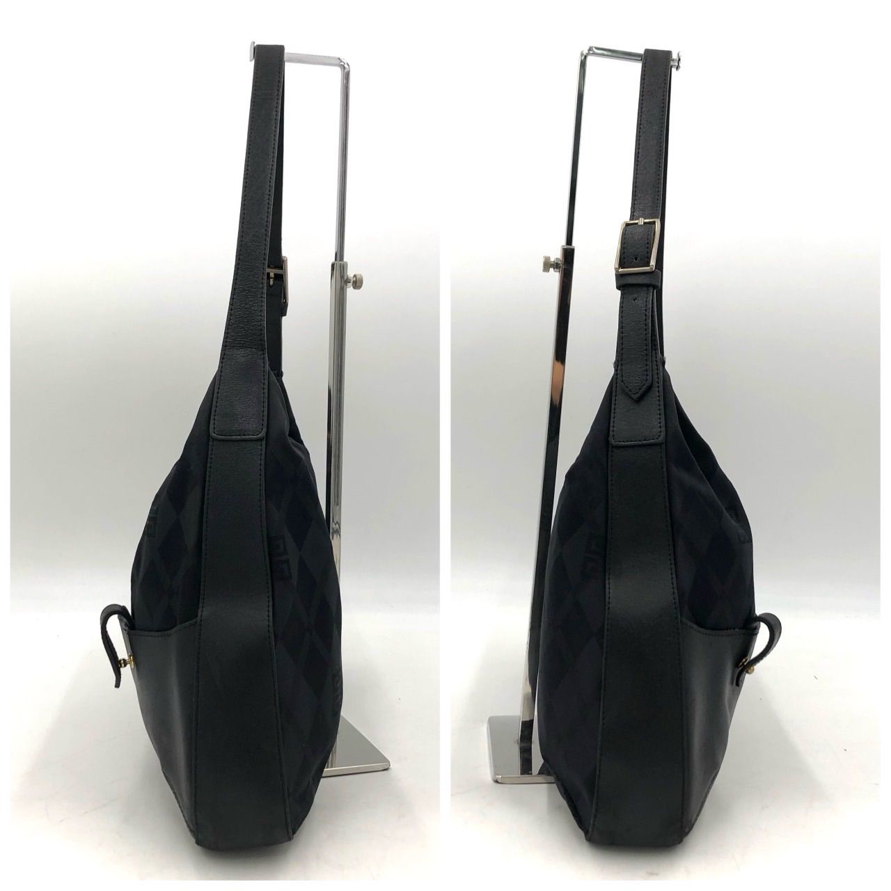 ジバンシィ GIVENCHY ワンショルダーバッグ 黒 ナイロン レザー 鞄 