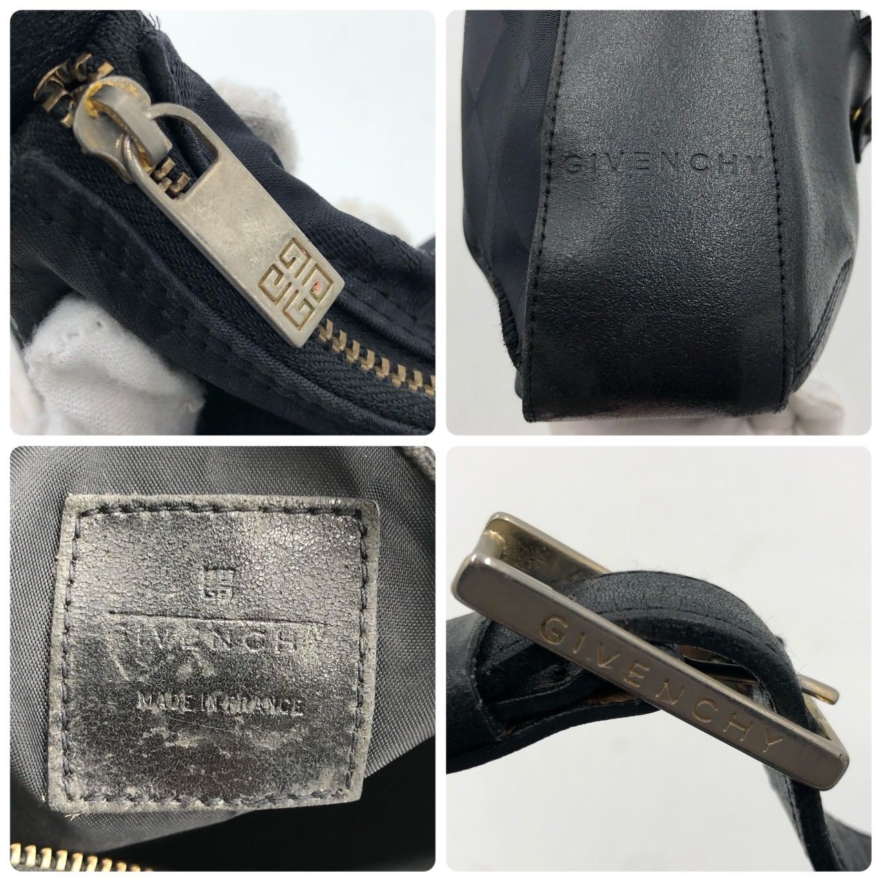 ジバンシィ GIVENCHY ワンショルダーバッグ 黒 ナイロン レザー 鞄 