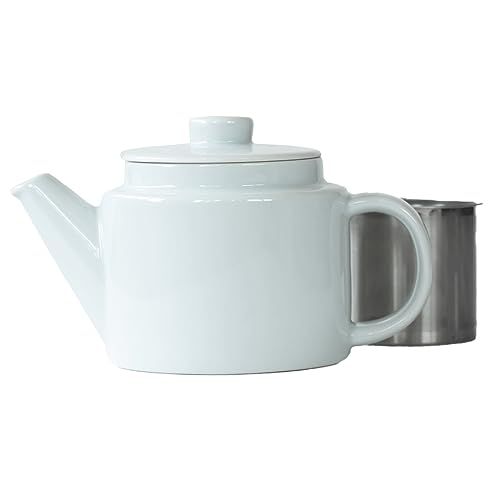 新品 波佐見焼 「 コモン 」 ポット ホワイト (スーパーステンレス 茶こし付) 500ml 13870