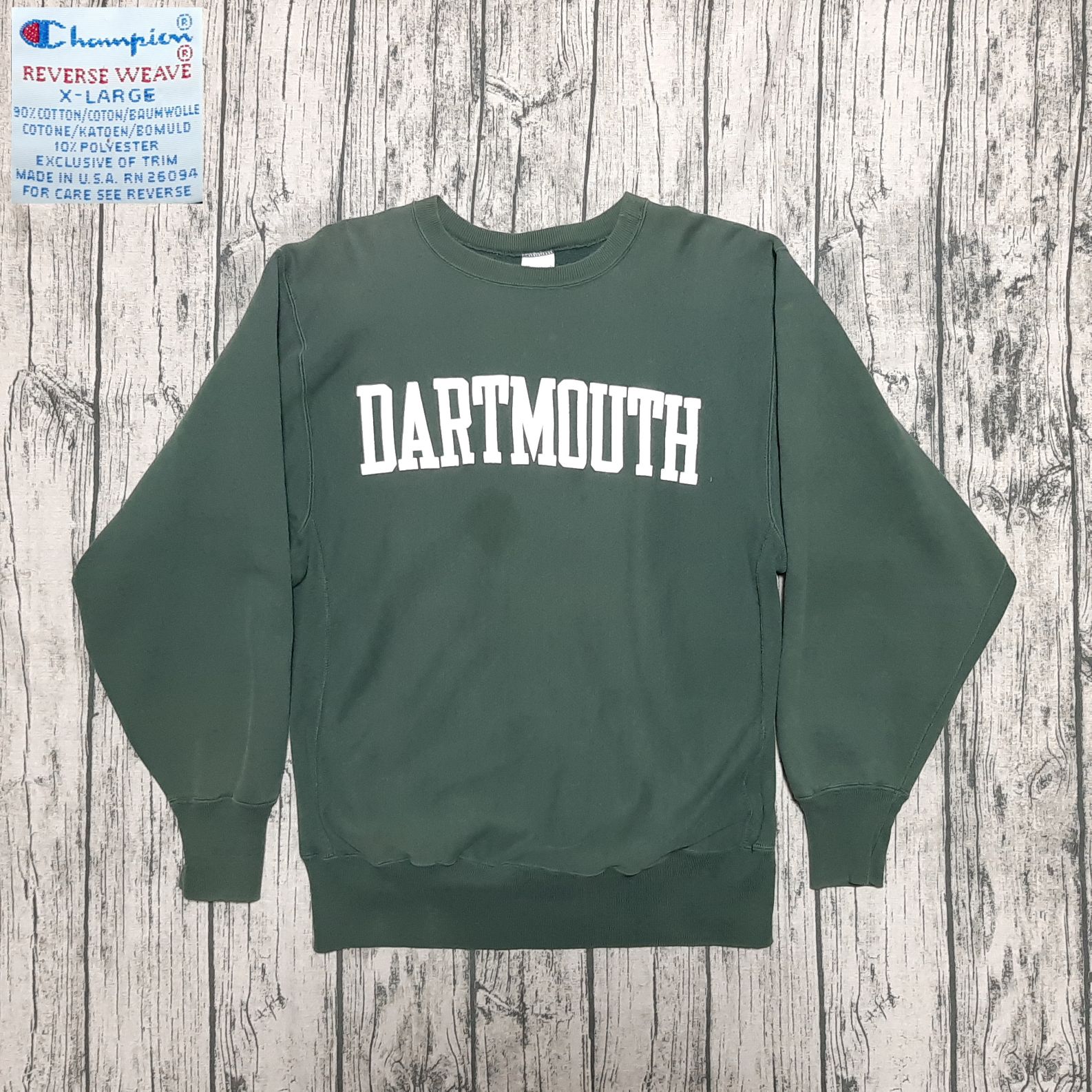 size XL】USA製 90s 刺繍タグ Champion REVERSE WEAVE DARTMOUTH size XL】USA製 90s 刺繍タグ Champion REVERSE WEAVE DARTMOUTH