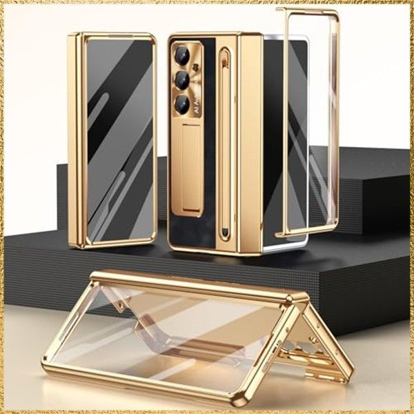 ☆彡送料無料でお届け☆彡メッキ金+黒 【Galaxy Z Fold7専用】ケース 多機能 統合型 全面保護 手帳型 強化ガラス保護フィルム レンズ保護 スタンド機能 ヒンジ保護カバー ペンスロット ワイヤレス充電互換 エグゼクティブハンドブック 人気 面白い 4,216円