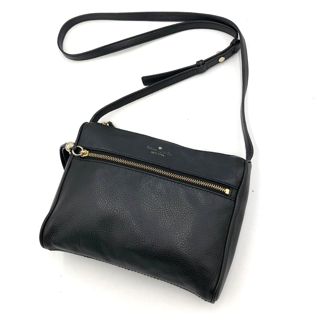 ケイトスペード kate spade レザー ショルダーバッグ 黒 ブラック 本革 