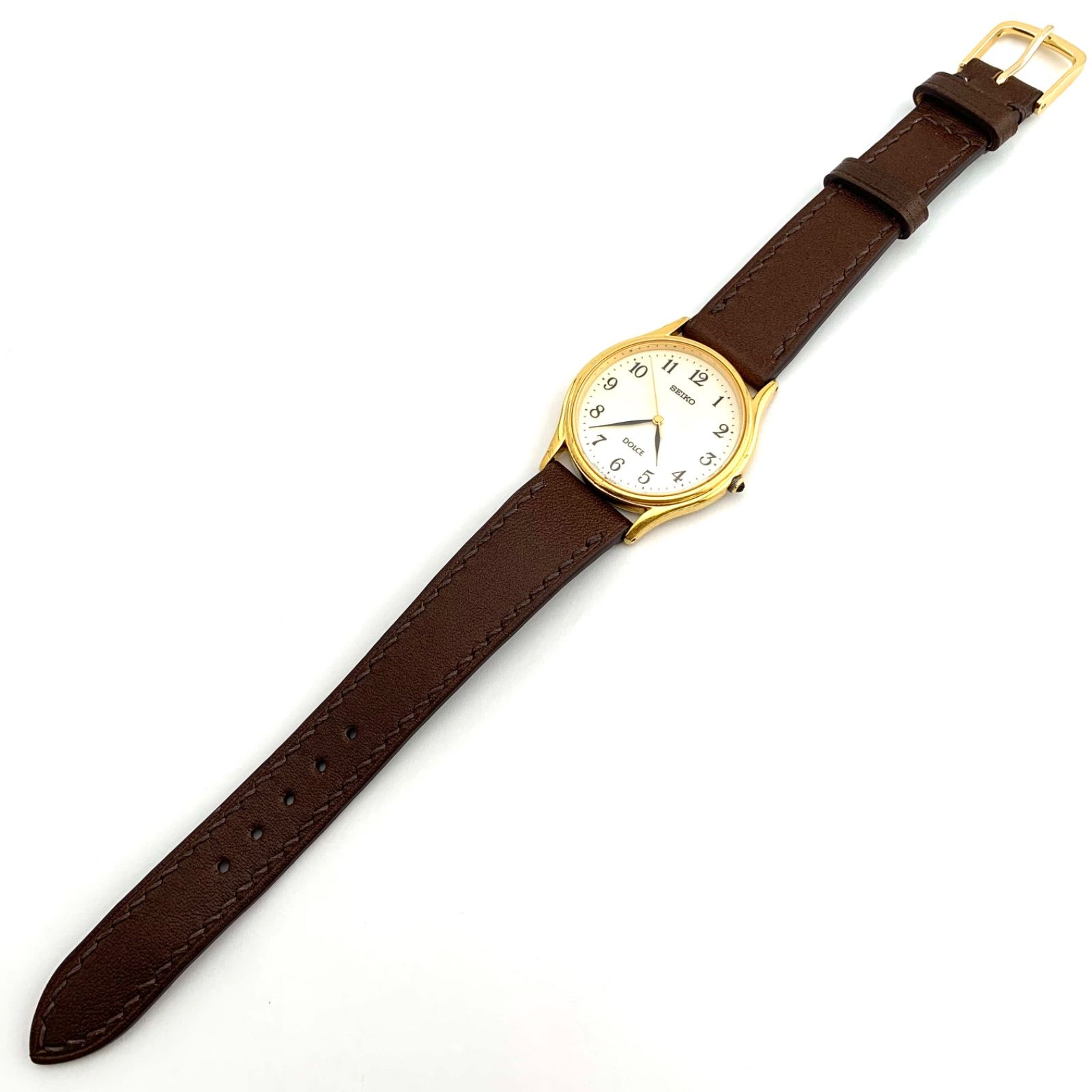 中古】SEIKO DOLCE 8J41-6100 腕時計 ゴールド/ブラウン - メルカリ