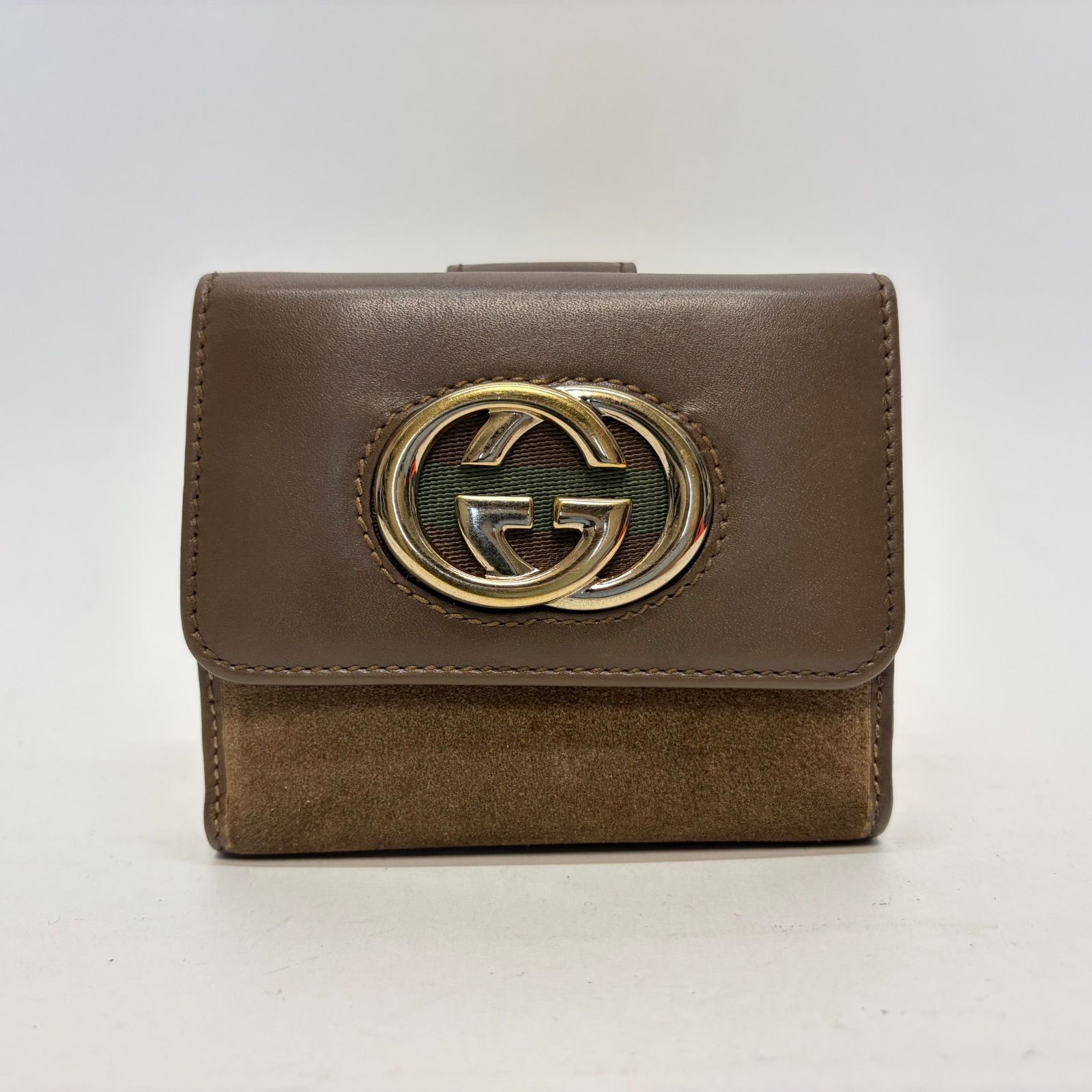 GUCCI 長財布 ラウンドジップ シェリーライン インターロッキング