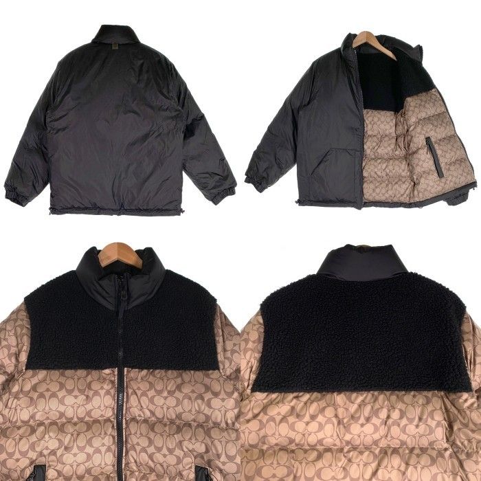 COACH コーチ リバーシブル シェルパ シグネチャー ダウンジャケット