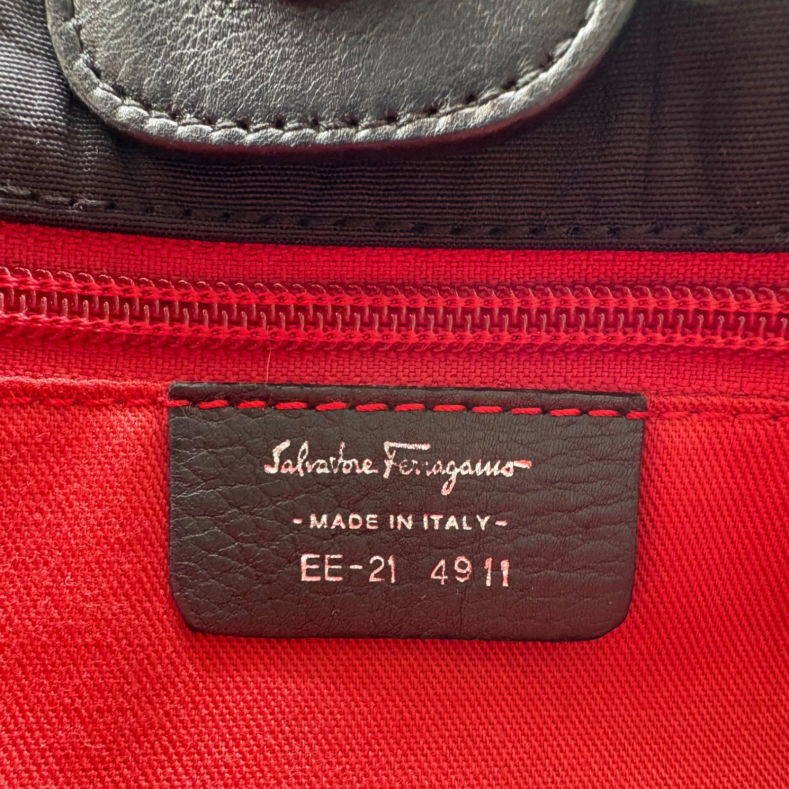美品】Salvatore Ferragamo canvas leather handbag サルヴァトーレ 