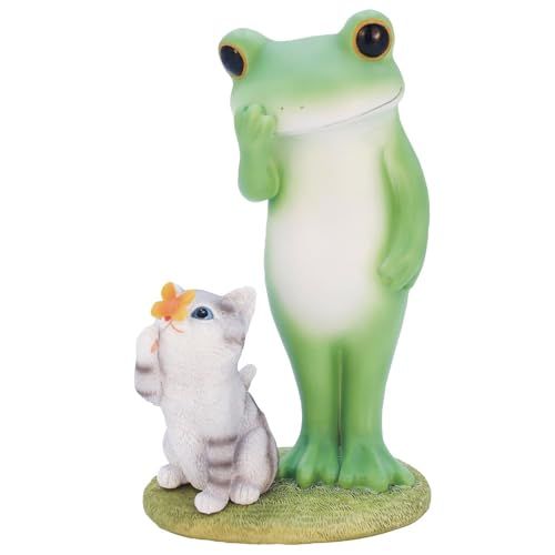新品 ティーライフ ダイカイ copeu マスコット カエル 蛙 コポー ガーデン 子猫とカエル W13 D10 H22 cm 621551