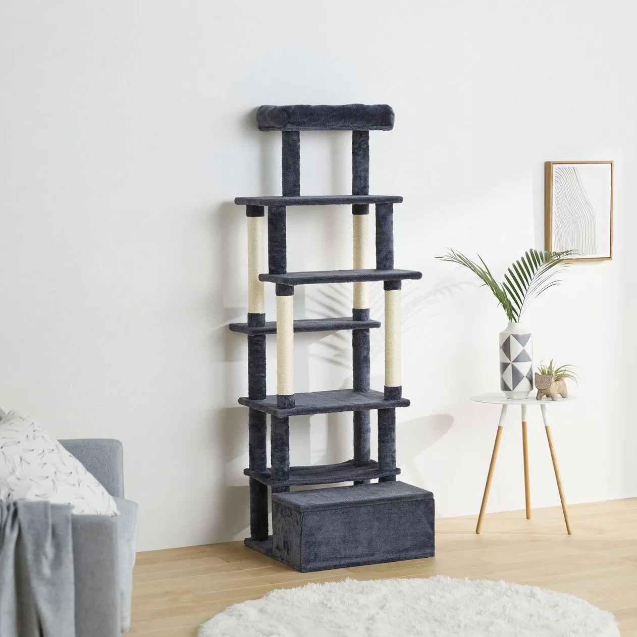 ♪［アイリスオーヤマ］ 収納付き ファブリックキャットタワー　　　　猫タワー 猫グッズ ペット用品