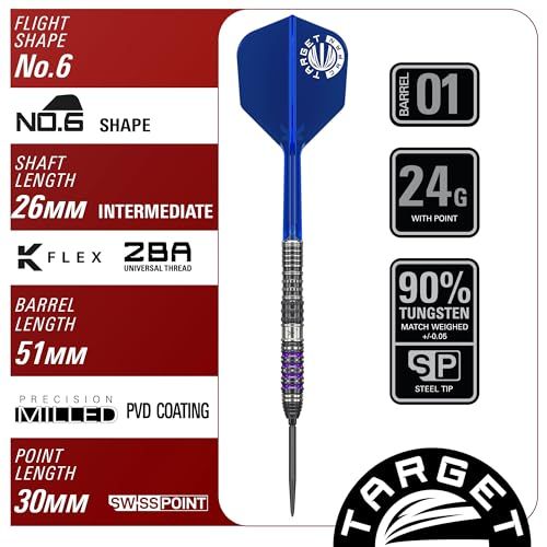  Target Japan ターゲットジャパン PRIME SERIES SIRIUS GEN4 林雄太選手 90% タングステン スティールチップダーツセット 24g K-Flex No.6 シェイプ Flights and Shafts SWISS B テーマ別ボードゲーム ダーツ パズル ボードゲーム