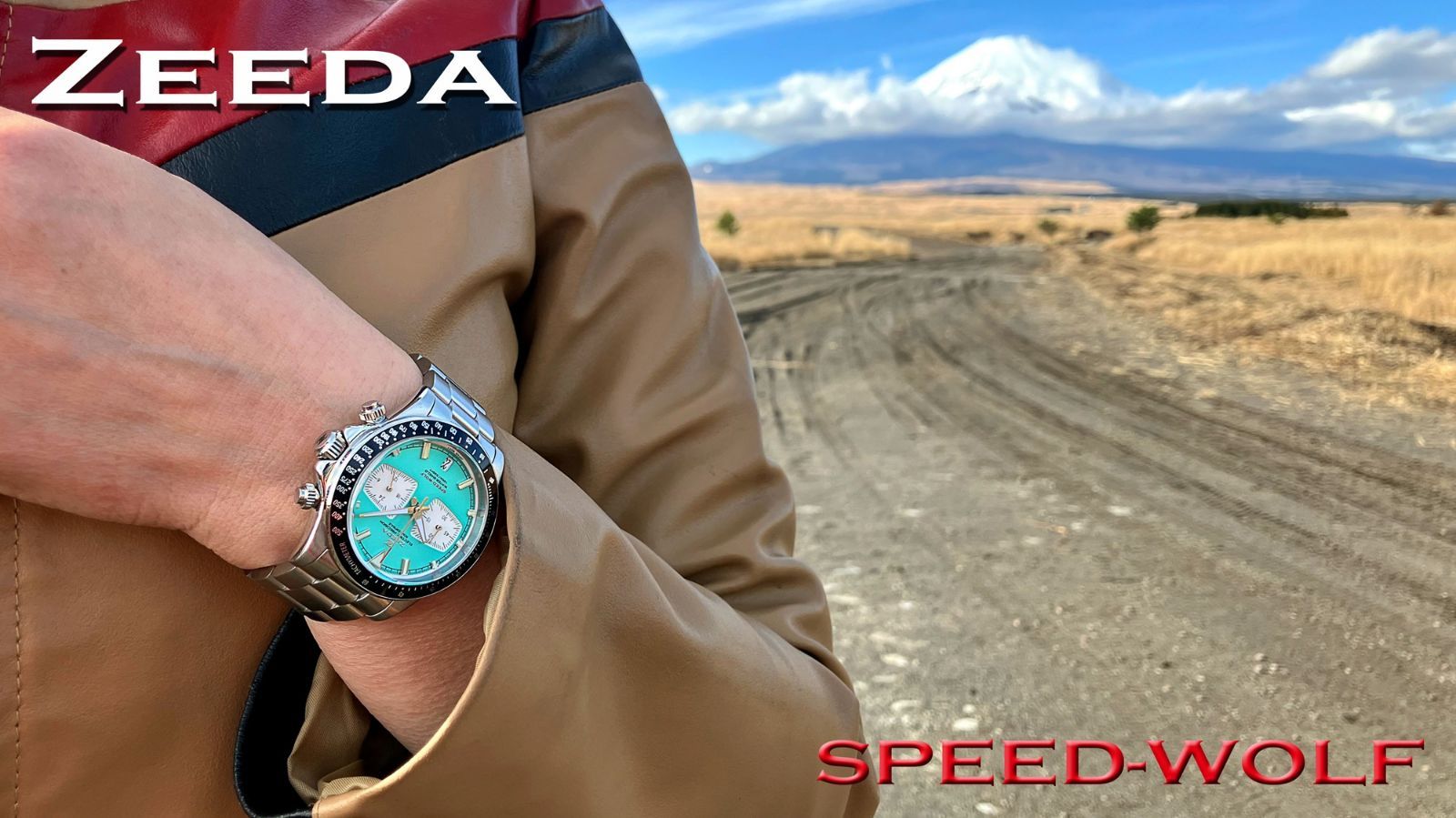 新品】ZEEDA-SPEED-WOLF-ブルーグリーンクロノグラフ正規代理店 基本 