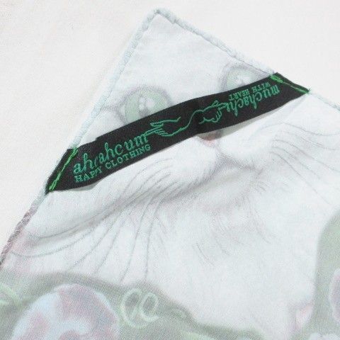 あちゃちゅむムチャチャ ahcahcum-muchacha 美品 スカーフ ネコ柄 花柄