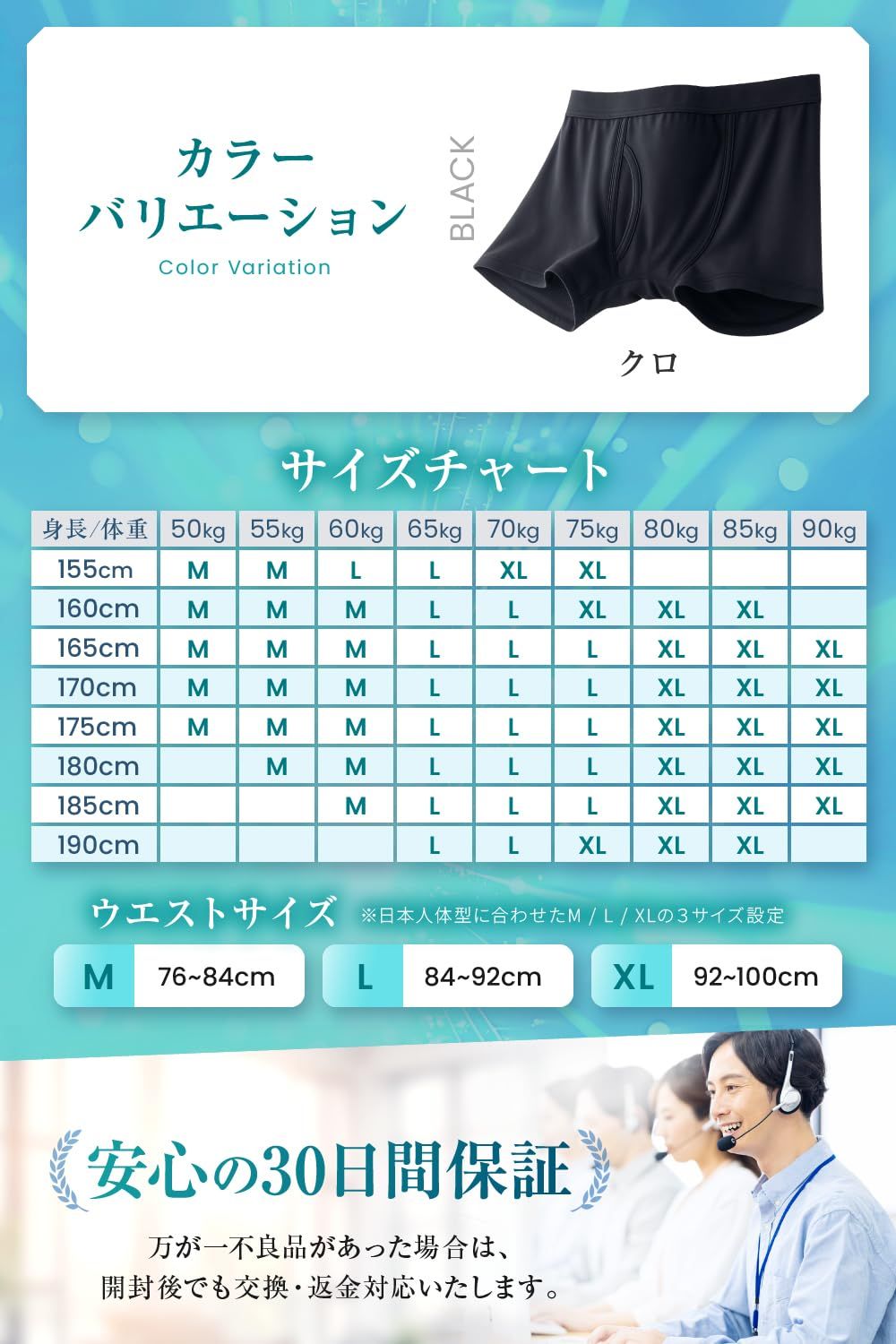 [Sereni] 【皮膚科医監修】 スポーツタイプ メッシュ 50cc対応 吸水パンツ 男性用 ボクサーパンツ 尿漏れ防止 防水 消臭 抗菌 【自然なシルエット】 セレーニ L 2枚セット [L] [2]