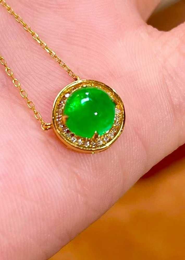 1.2ct カボションエメラルド ネックレス K18YG - メルカリ