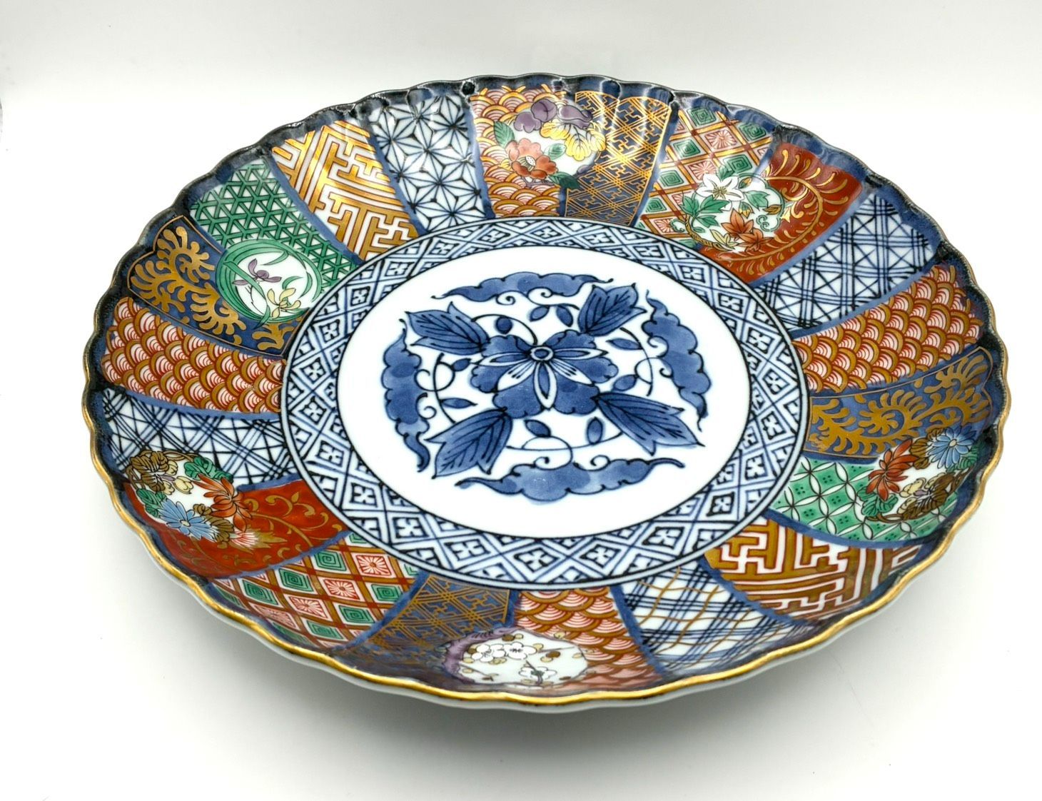 7枚セット 22cm】美濃焼 龍峰窯 古伊万里 祥瑞花丸紋様 金彩 銘々皿 中