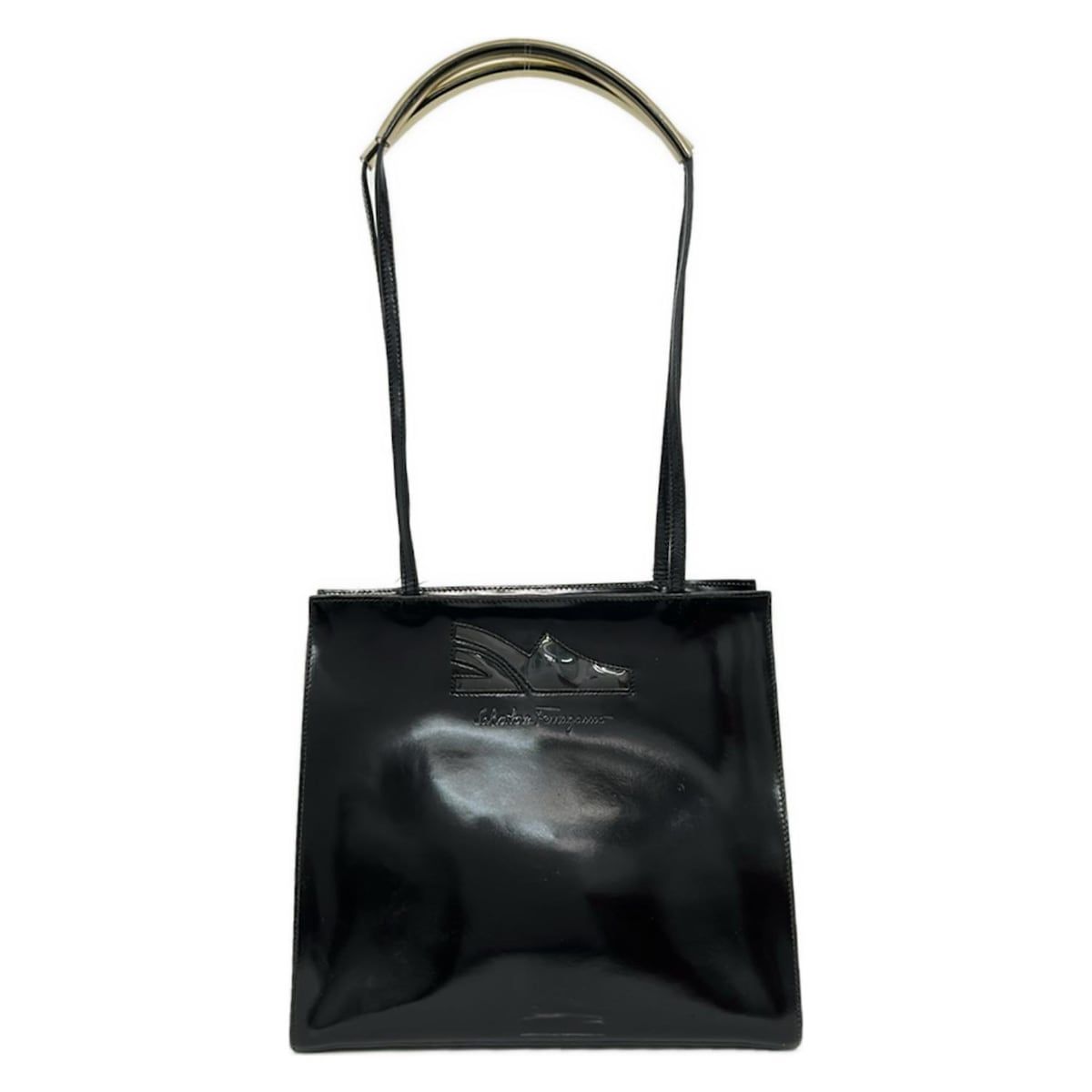美品》Ferragamo（フェラガモ）レザー ショルダーバッグバッグ 
