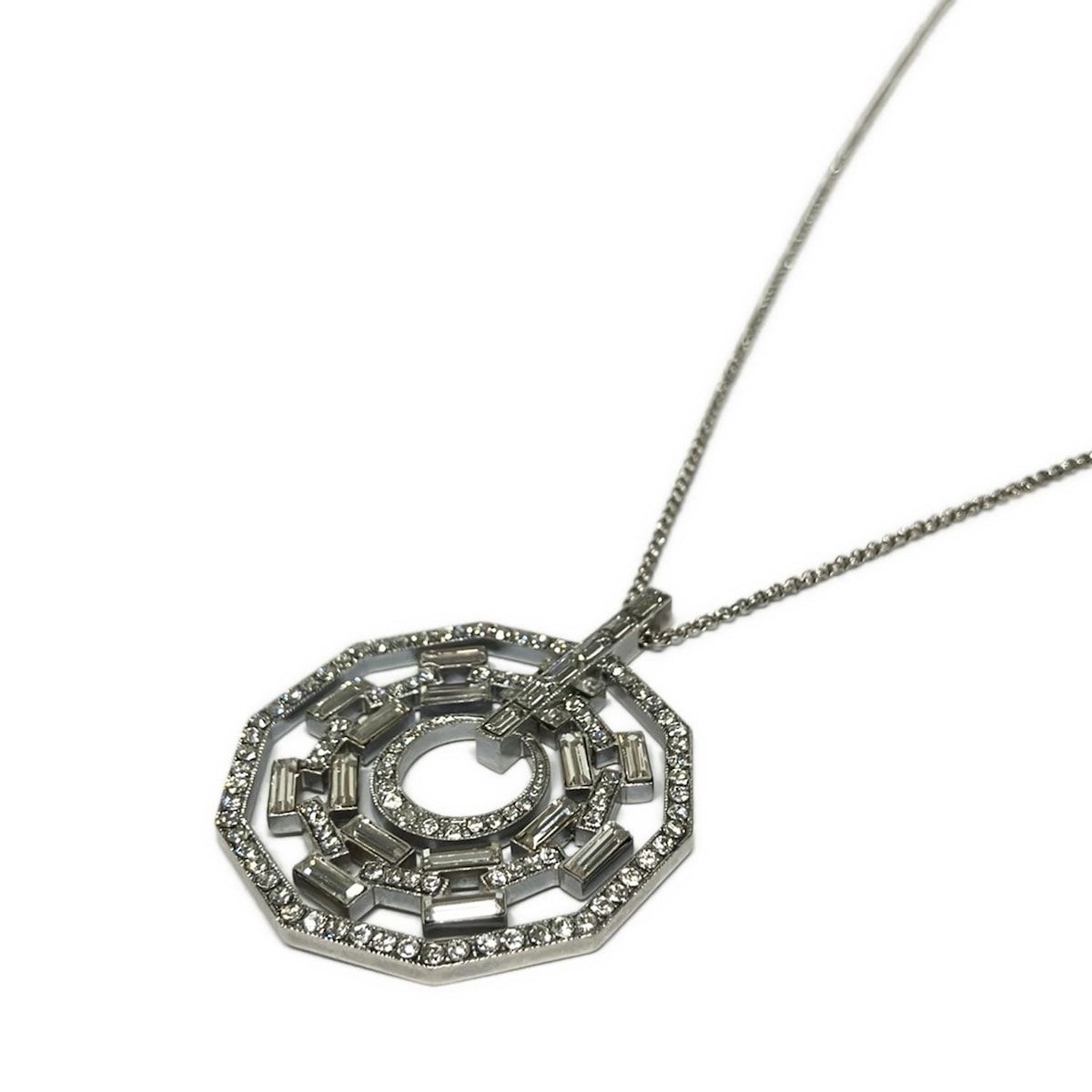 フォクシー FOXEY ネックレス - シルバー×クリア 美品 アクセサリー 