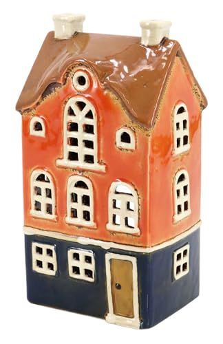 新品 東洋石創 オブジェ Candle house キャンドルハウス 約9×12×21.5cm オレンジ 29314