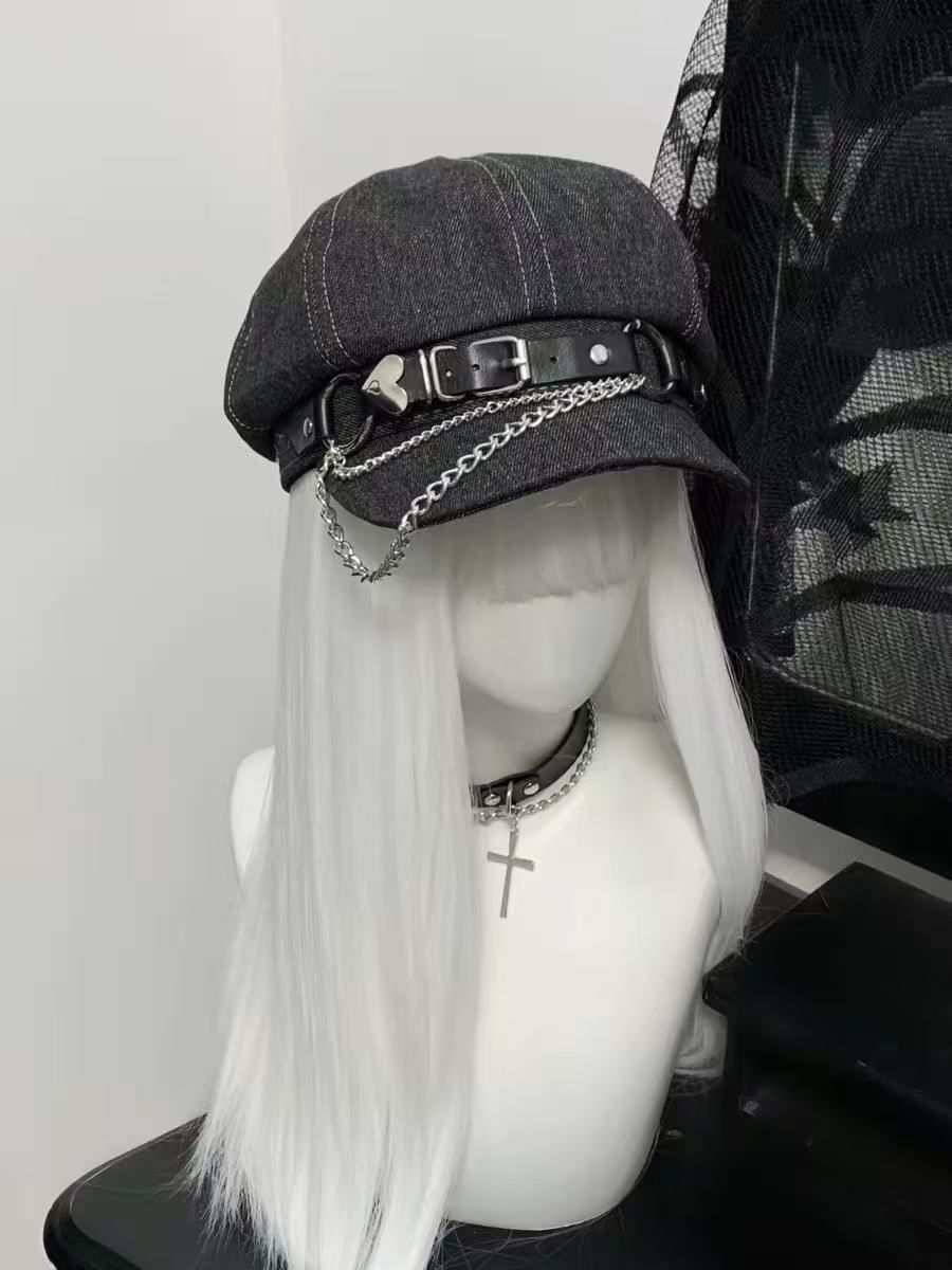 ブラック　キャスケット　archive y2k dark wear ブラック キャスケット archive y2k dark wear ブラック キャスケット