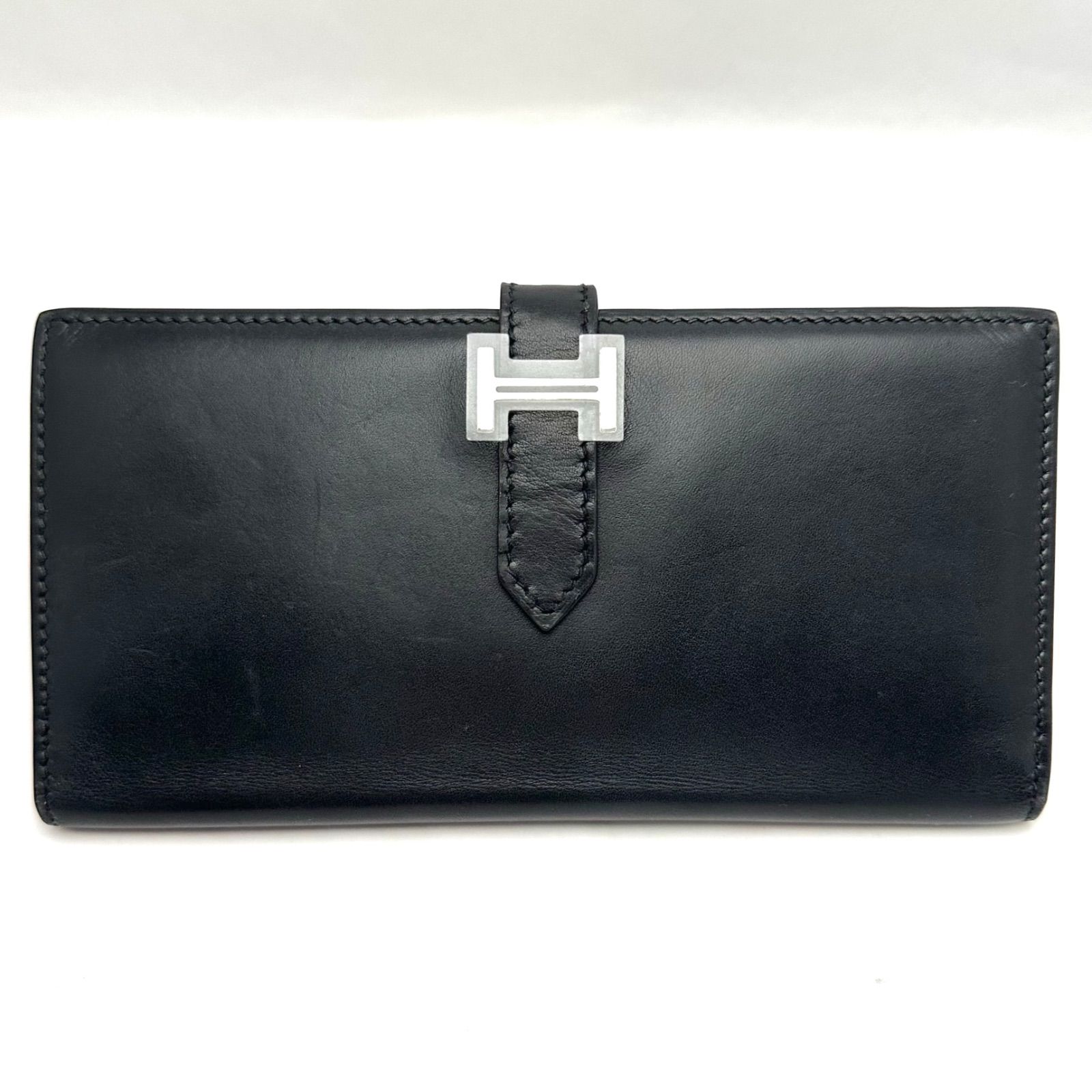 HERMES【鑑定書付|正規保証】 エルメス ベアン 長財布 ブラック 