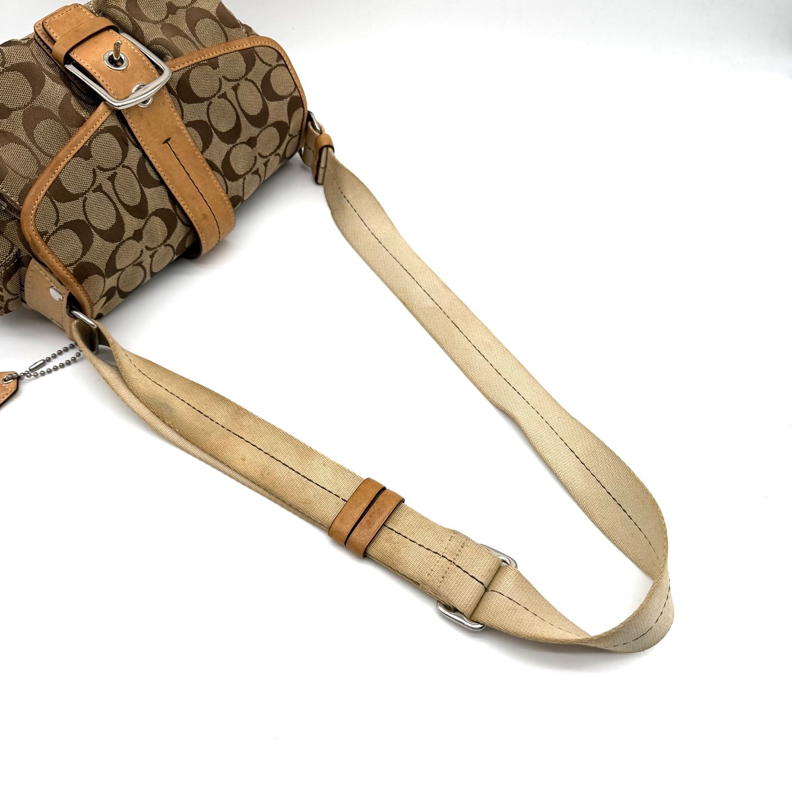 COACH y2k soho canvas signature shoulder bag beige leather コーチ 