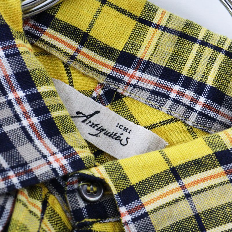 イチアンティークス ICHI Antiquites リネン タータンチェック シャツ