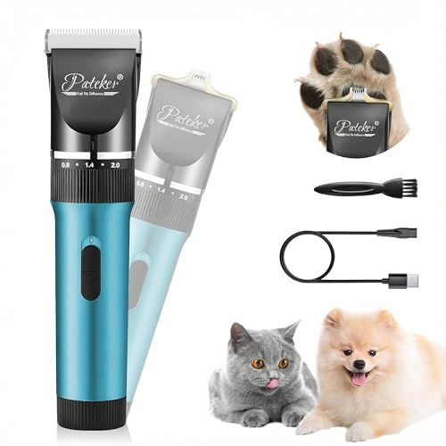 動物救命士監修 Pateker ペット用バリカン - 犬バリカン 猫 バリカン| 静音 軽量 電動バリカン | 小型犬から大型犬まで対応 | 猫 小動物対応 | 全身トリミング＆足裏＆肉球-顔周り-お尻ケア | 充電式コードレス | 初心者 d7da9cb0