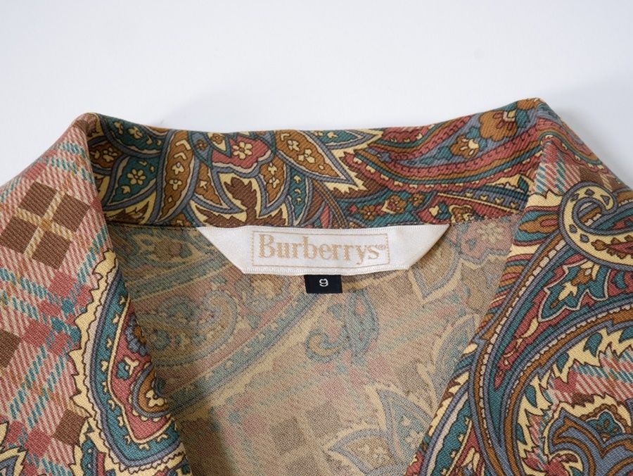 Burberry'sバーバリーズ ビンテージ ペイズリーチェック パールボタンブラウス シャツ【9】【LSHA78053】 Burberry'sバーバリーズ ビンテージ ペイズリーチェック パールボタン