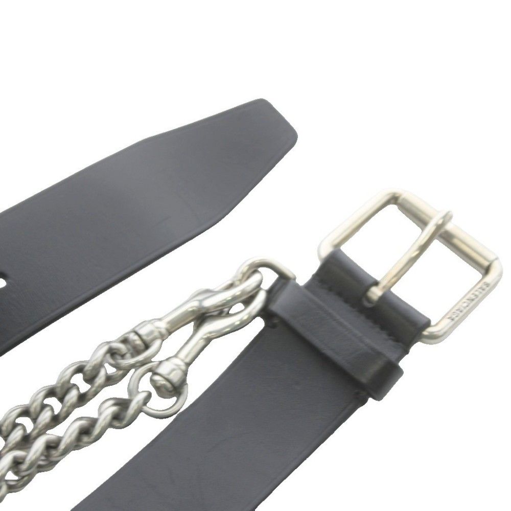バレンシアガ BALENCIAGA ベルト ハトメ チェーン レザー 黒 ブラック