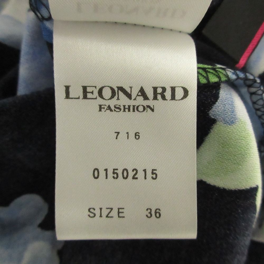 美品 クリーニング済 LEONARD レオナール カンカンストレッチ フラワー