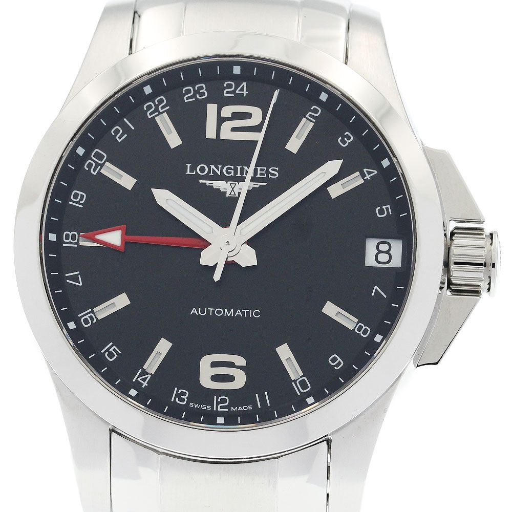 ロンジン LONGINES L3.687.4 コンクエスト GMT デイト 自動巻き メンズ 