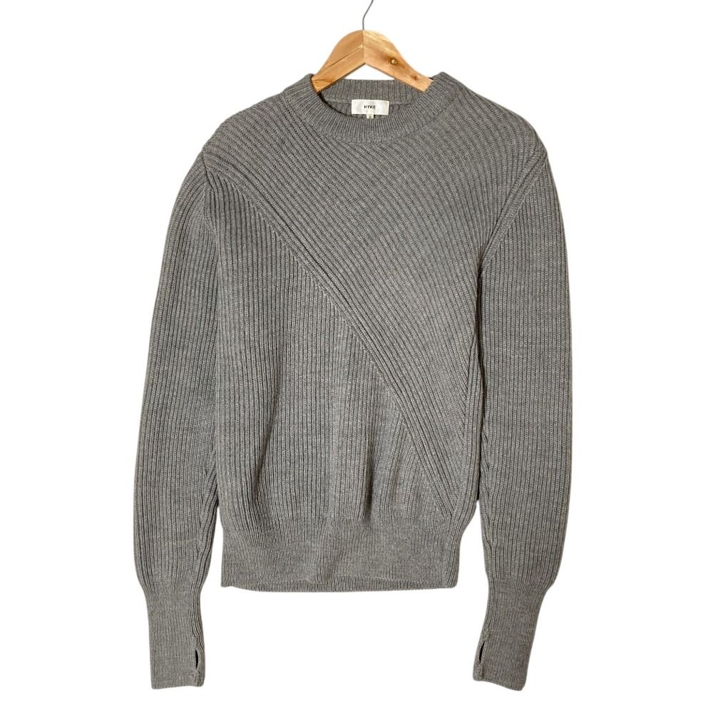 良品 HIKE ハイク RIB CREWNECK SWEATER リブ セーター 162-11077 サイズ1 グレー レディース 古着 中古 USED 良品 HIKE ハイク RIB CREWNECK SWEATER リブ セーター 162-11077