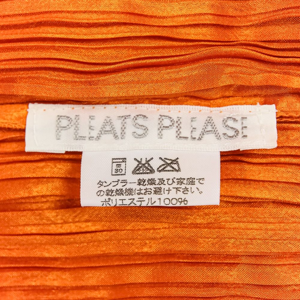 プリーツプリーズ イッセイミヤケ 大判プリーツストール オレンジ 良品 PLEATS PLEASE プリーツプリーズ イッセイミヤケ マダムT マルチ