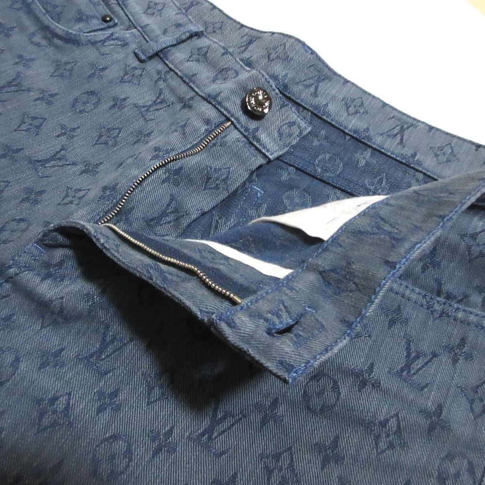 美品 LOUIS VUITTON ルイヴィトン モノグラムジャガード SLIM デニム