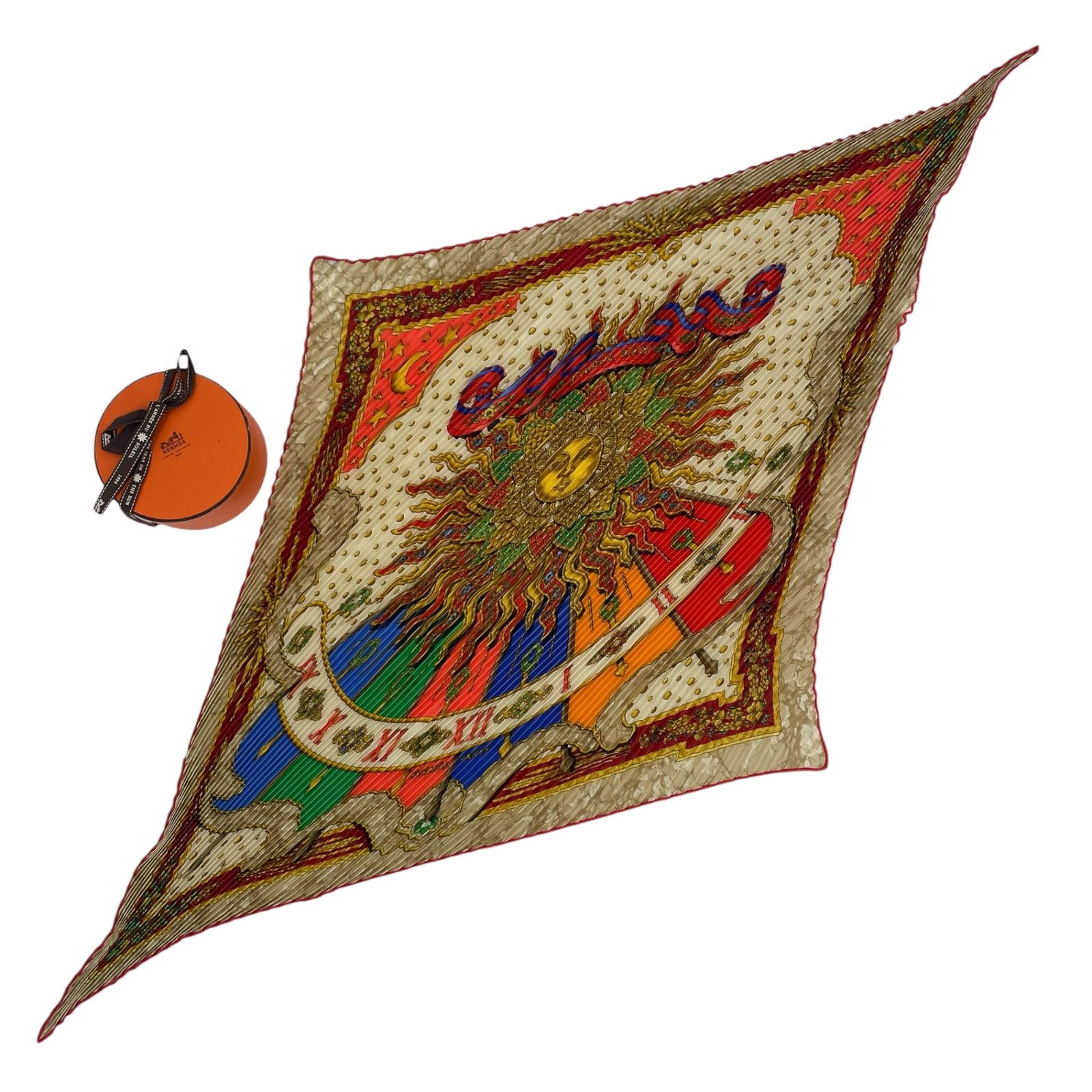 HERMES プリーツスカーフ ヴィンテージ 美品 CARPE DIEM 極美品 HERMES エルメス スカーフ プリーツ シルク CARPE DIEM 今日一
