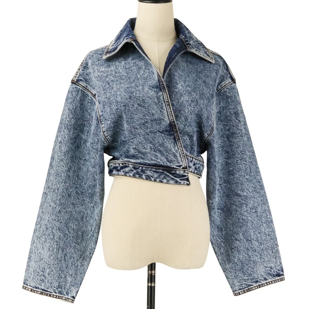 美品 ALAIA アライア ショート丈 スパイラル デニムジャケット