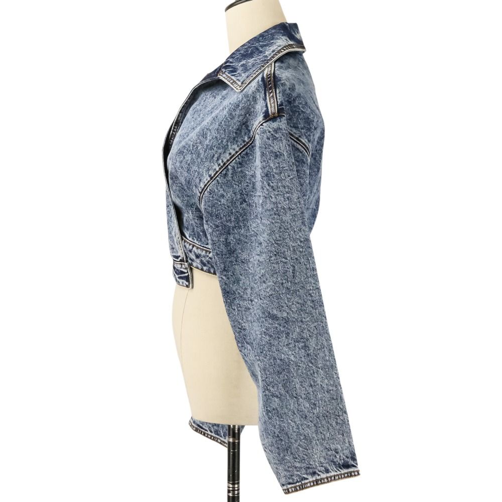 希少　ALAiA アライア　ヴィンテージ　デニムジャケット　80s レースアップ 美品 ALAIA アライア ショート丈 スパイラル デニムジャケット