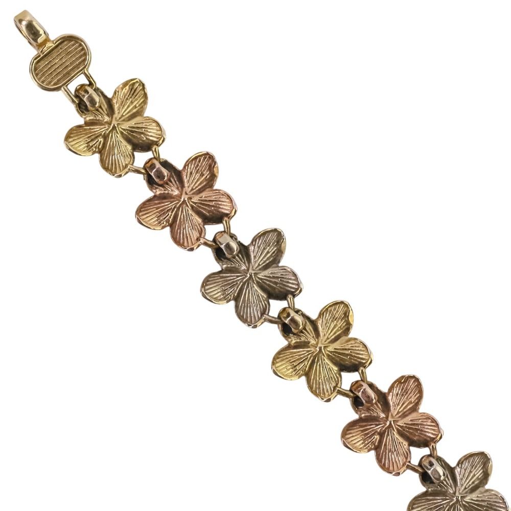 美品 ハワイアンジュエリー 14K プリメリア フラワーブレスレット 