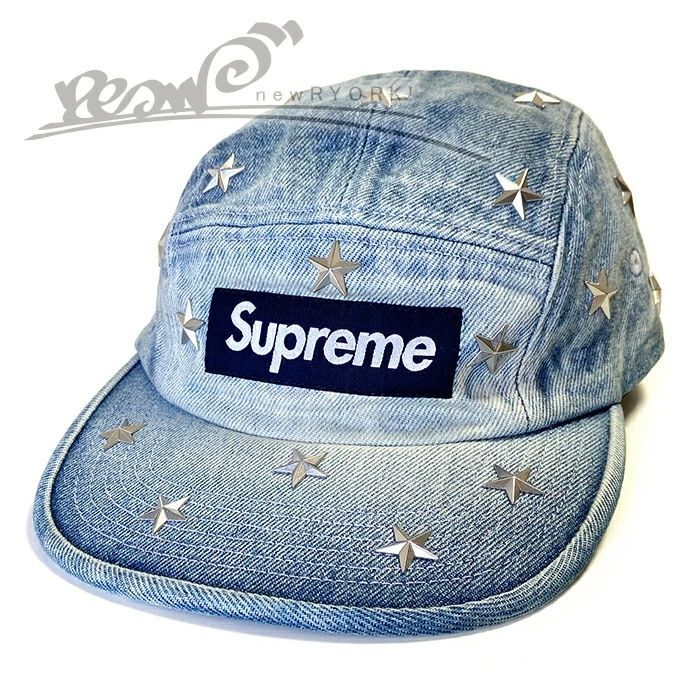 送料無料 メンズ キャップ ウォッシュドインディゴ Supreme