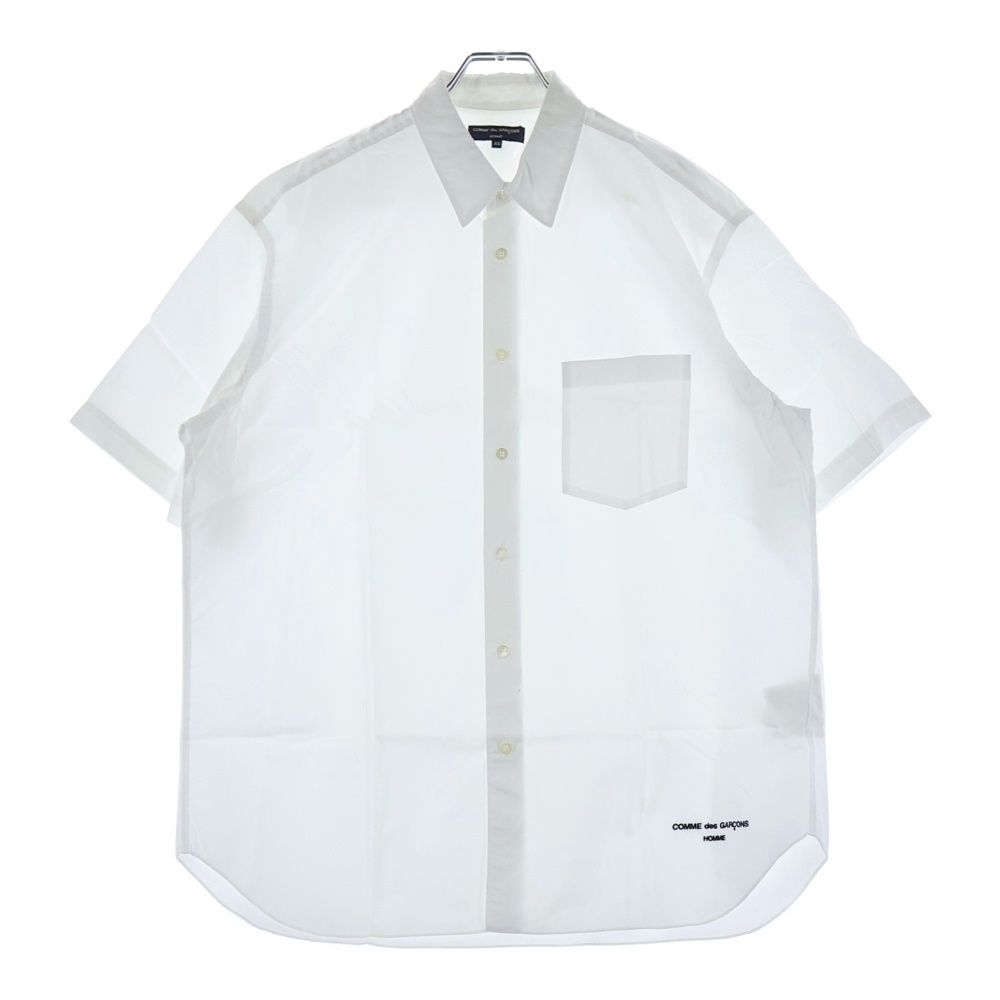 COMME des GARCONS HOMME コムデギャルソンオム 22SS AD2021 綿ブロード製品洗半袖シャツ ホワイト HI-B023 COMME des GARCONS HOMME (コムデギャルソンオム) 22SS AD2021 綿