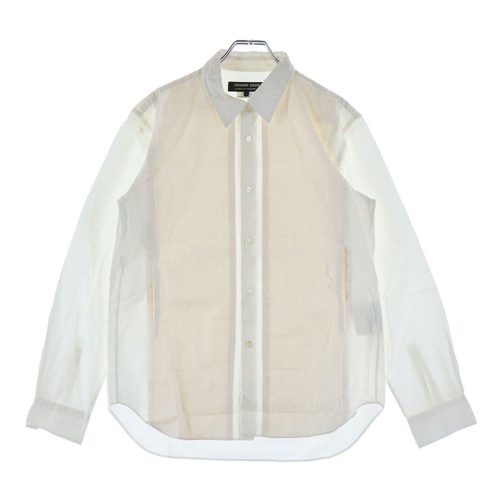 COMME des GARCONS HOMME DEUX コムデギャルソン オムドゥ 21SS AD2020 フロント切替 長袖ボタンシャツ ホワイト/アイボリー DG-B029 COMME des GARCONS HOMME DEUX (コムデギャルソン オムドゥ) 21SS