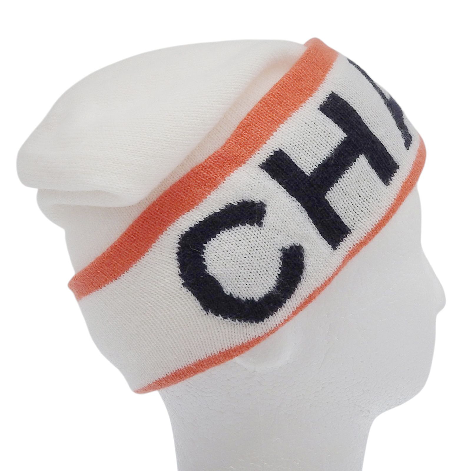 極美品△CHANEL シャネル 2024年製 24A カシミヤ100％ ロゴデザイン