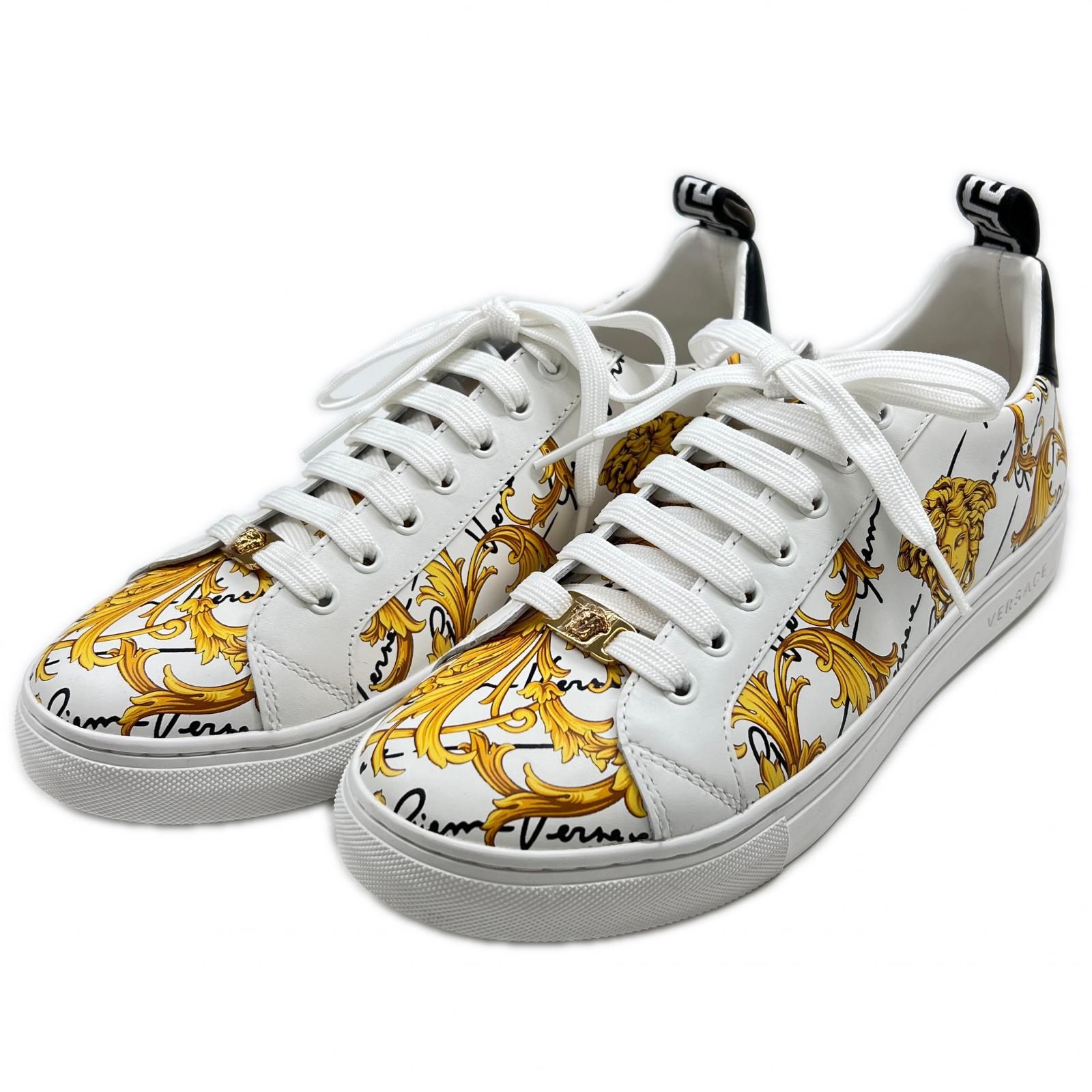 極美品△VERSACE ヴェルサーチ メドゥーサ バロッコプリント レース 