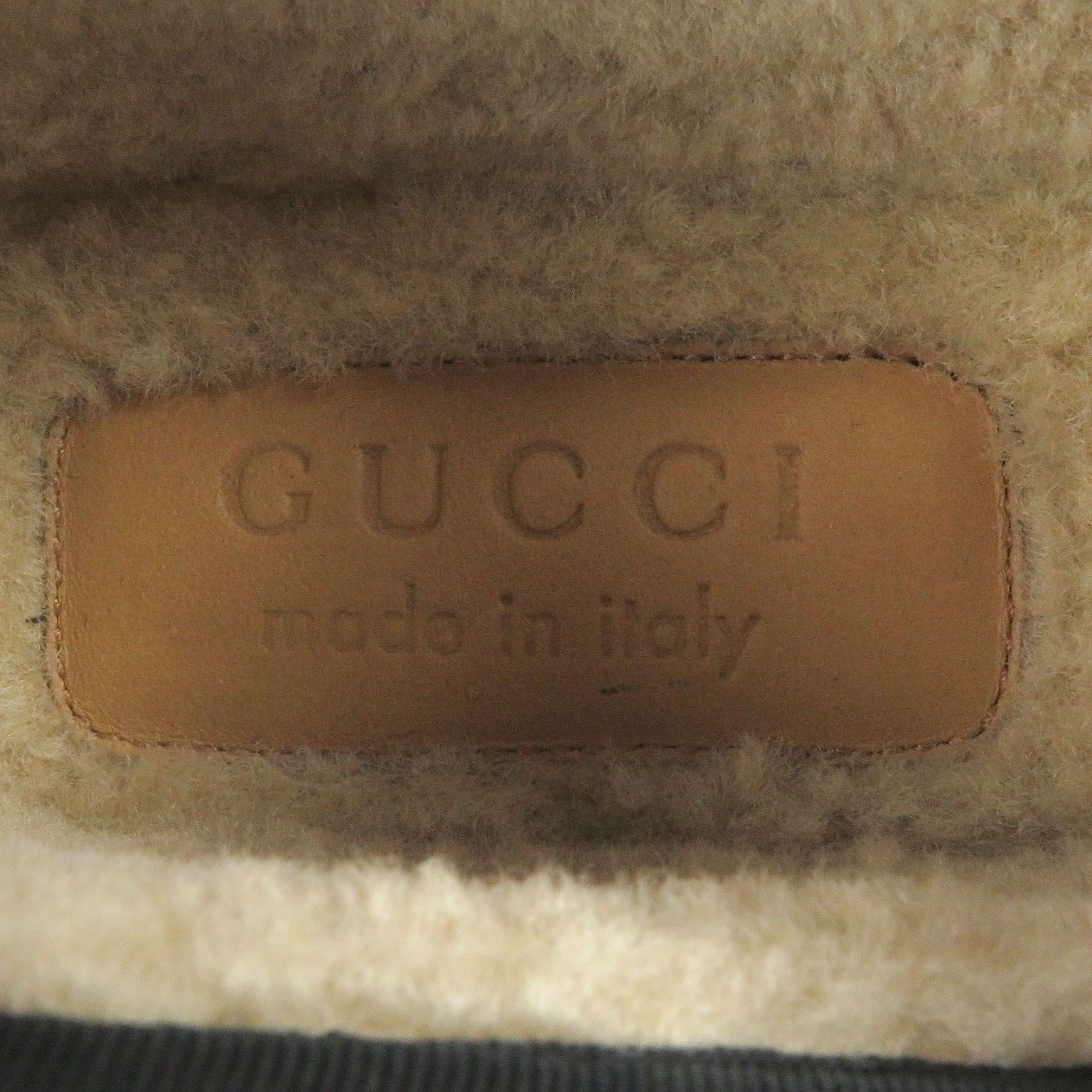 未使用品□GUCCI グッチ ムートン GGロゴ総柄 ホースビット ムートン 