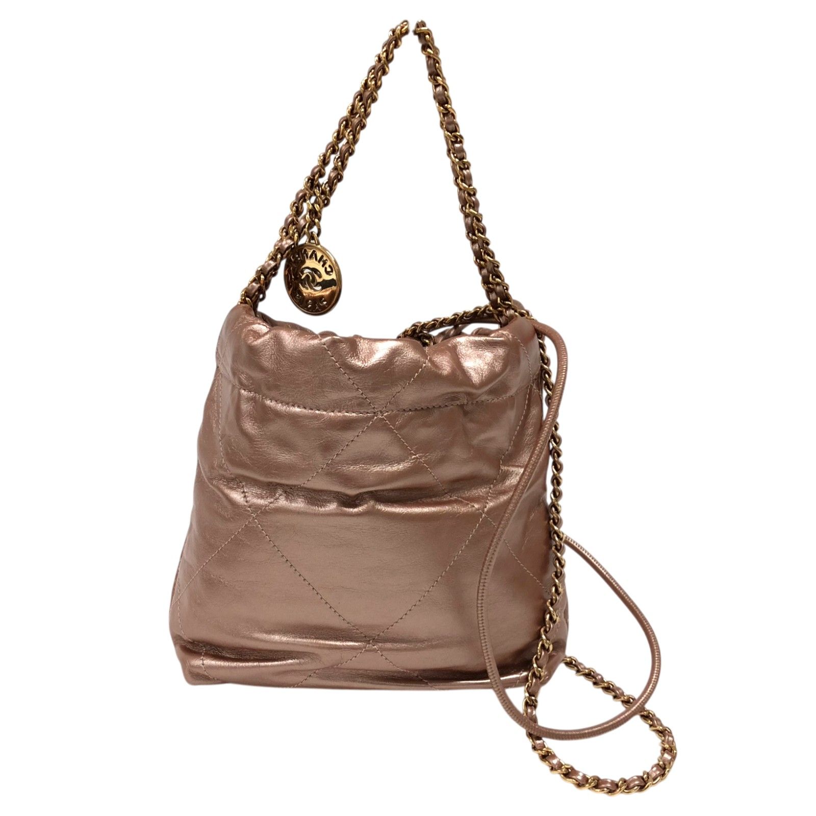 シャネル CHANEL CHANEL22ミニバッグ AS3980 メタリックピンク 