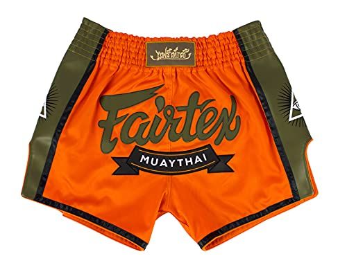 新品 Fairtex ムエタイ ボクシング ショーツ スリムカット - ブラック、ホワイト、レッド、オレンジ、ブルー、イエロー、S、M、L、XL