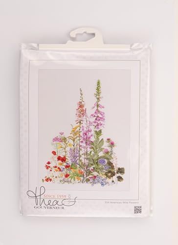 新品 テア・グーベルヌール クロス・ステッチｷｯﾄ American Wild Flowers 白のｱｲｰﾀﾞ16カウント 大人向け 554A