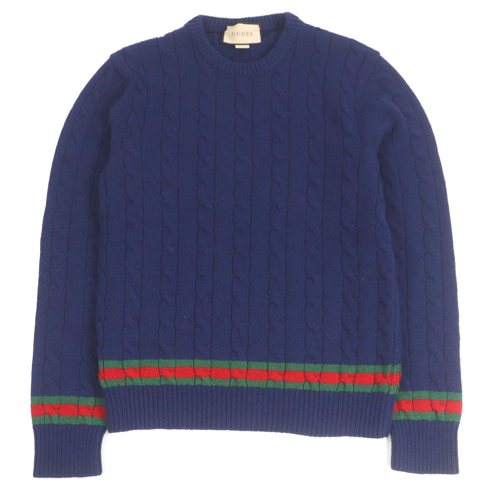 ネイビー（紺）系 S GUCCI ネイビーニットセーター GUCCI(グッチ 