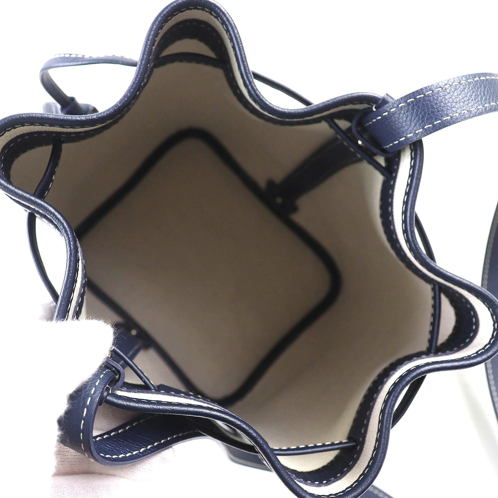 未使用品△GOYARD ゴヤール PEFLOTPMLTY12CL12P プティフロ バケットバッグ カーフレザー ゴヤールディンキャンバス 巾着 2WAY ショルダーバッグ ネイビーブルー 保存袋付き レディース 未使用品△GOYARD ゴヤール PEFLOTPMLTY12CL12P プティフロ バケット