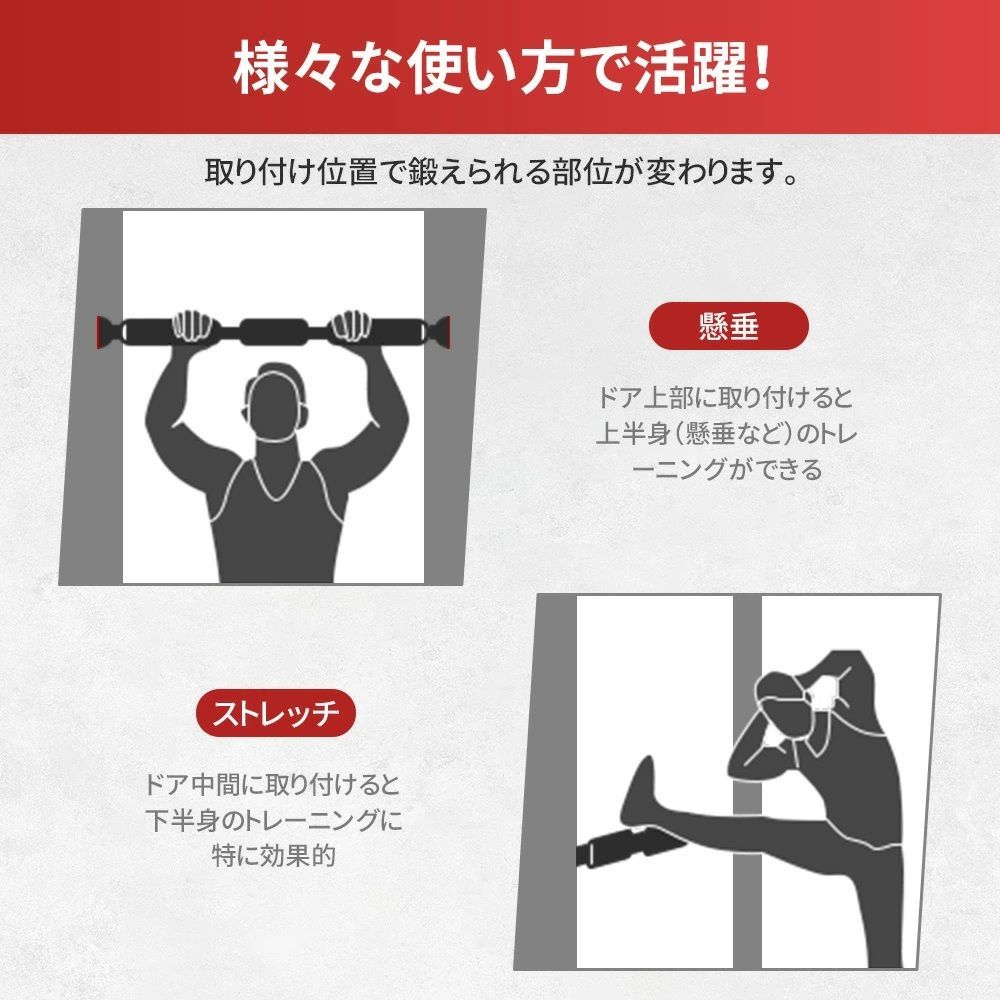AORTD 懸垂バー 懸垂マシン 壁付け 伸縮 115-138cm ロック付き 腹筋